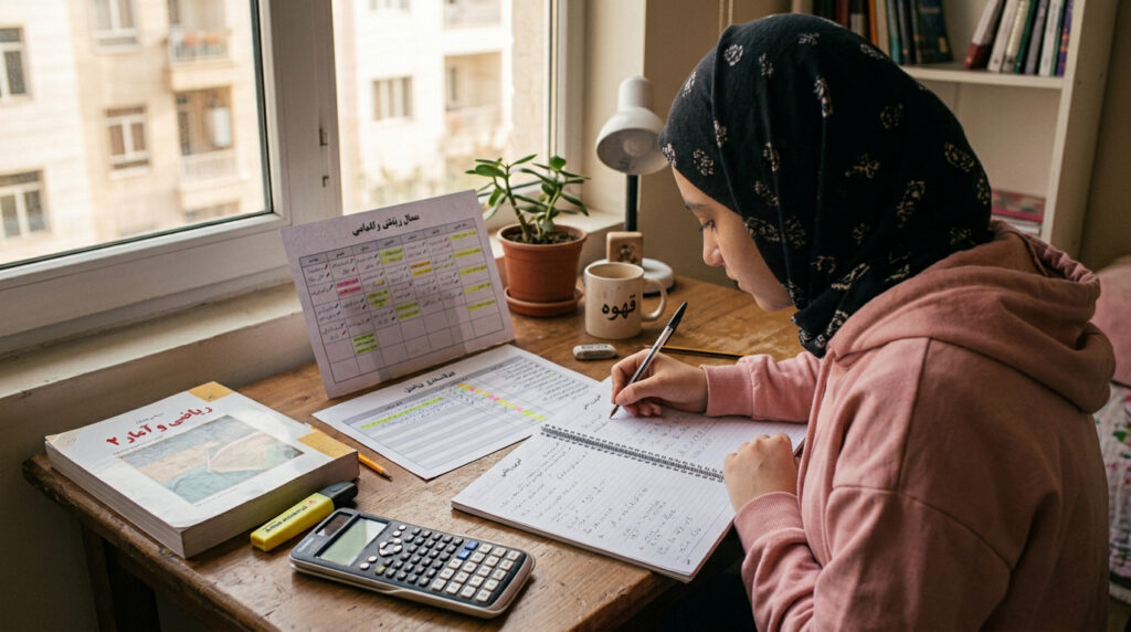 برنامهریزی درسی هفتگی مهر ۱۴۰۵ برای دانشآموزان؛ جدول برنامهریزی درسی هفتگی + چکلیست مطالعه روزانه و دانلود رایگان 2 دختر نوجوان در حال مطالعه و برنامه ریزی
